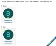 Change the location of the online icon in the member's file to the top left