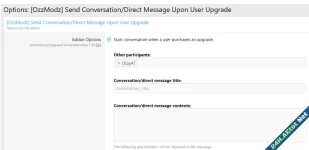 [OzzModz] Send Conversation/Direct Message Upon User Upgrade